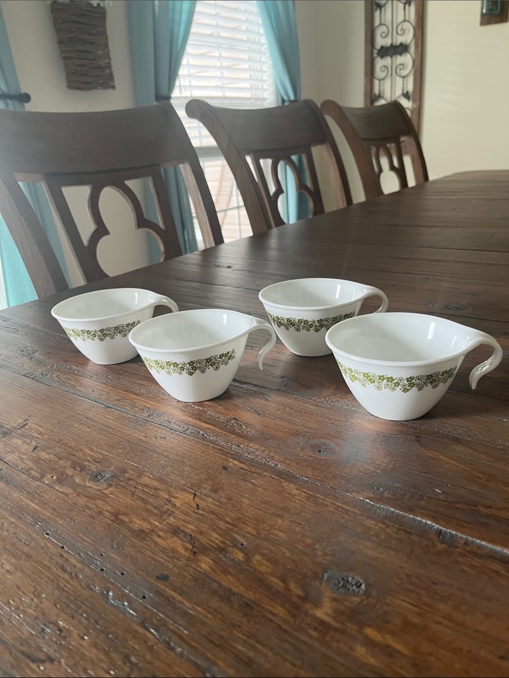Vintage Spring Blossom also know as Crazy Daisy Tea Cups with hooks- Set of 4
